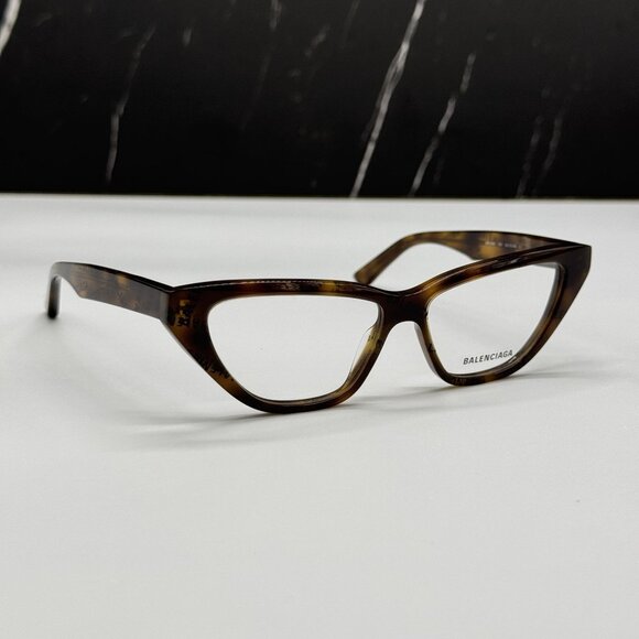 NEW BALENCIAGA BB0128O 005 CAT EYE DARK HAVANA WOMEN EYEGLASSES BALENCIAGA - Picture 4 of 9